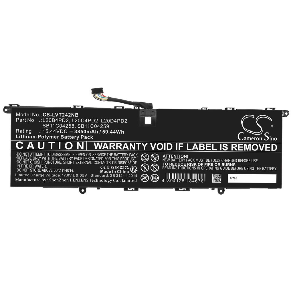 kompatibelt-med-thinkbook-14p-g2-ach-20yn0007kr-15-44v-3850mah-hos
