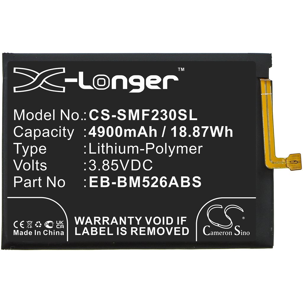 Kompatibelt med SM-A235F/DS, 3.85V, 4900mAh hos Batteriexperten.