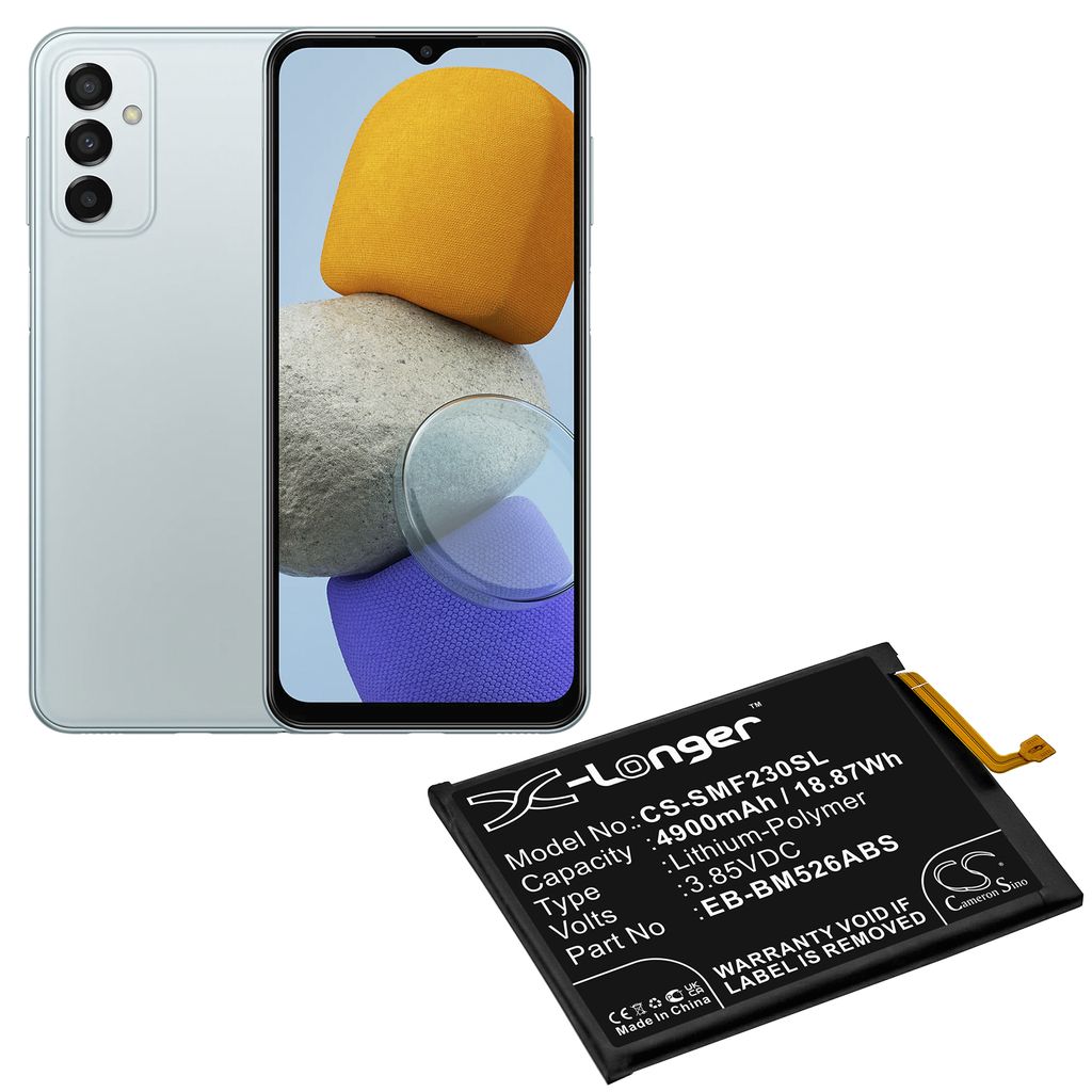 Kompatibelt med SM-A235F/DS, 3.85V, 4900mAh hos Batteriexperten.